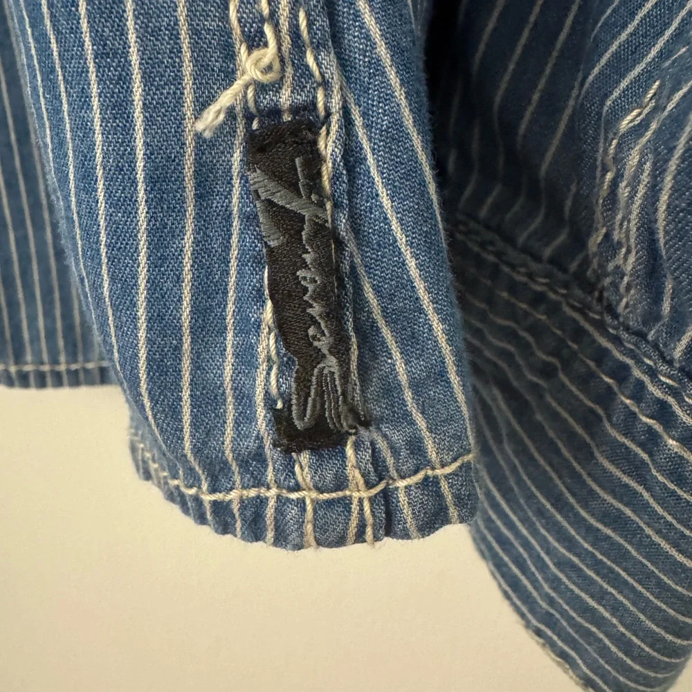 NWT Seven7 Striped Button Down Shirt 100% Cotton Medium - Picture 6 of 11